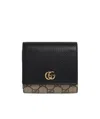 Gucci Brown Medium Gg Marmont Wallet In Black