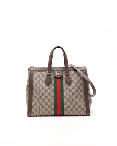 Gucci Medium Gg Ophidia Bag In Brown