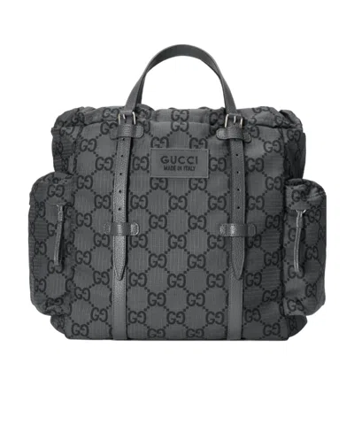 Gucci Medium Gg Recycled Polyester Tote Bag In Black