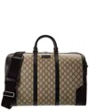 Gucci Medium Gg Supreme Canvas & Leather Duffel Bag In Brown