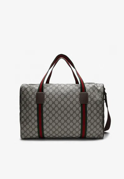 Gucci Medium Gg Supreme Duffle Bag In Sand