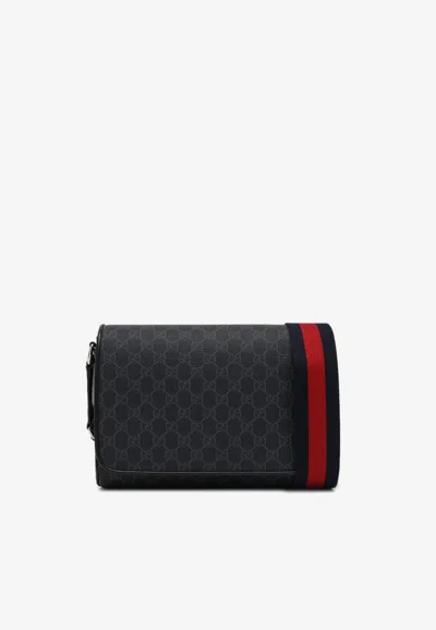 Gucci Medium Gg Supreme Messenger Bag In Black