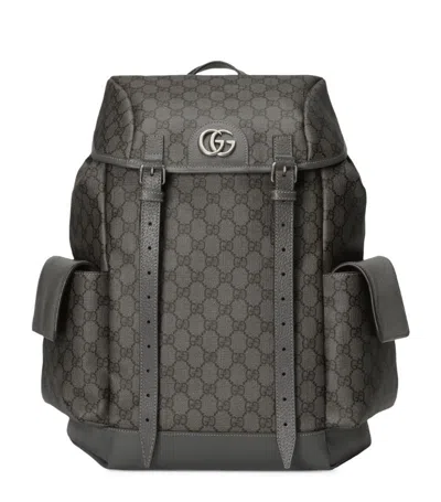 Gucci Medium Gg Supreme Ophidia Backpack In Grey