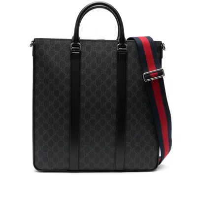 Gucci Medium Gg Supreme Tote Bag In Black