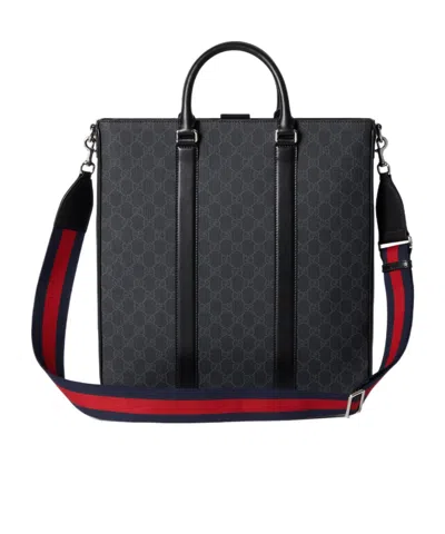 Gucci Medium Gg Supreme Tote Bag In Black