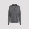 Gucci Polo Knit Wool Sweater In Grey