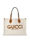 Gucci Shopper Aus Canvas Mit Logo-print In Nude