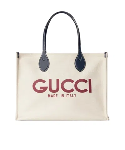 Gucci Medium -print Tote Bag In White