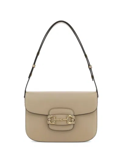 Gucci Medium Horsebit 1955 Leather Shoulder Bag In Neutral