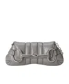 Gucci Medium Horsebit Chain Quilted Bag In Gray