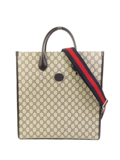 Pre-owned Gucci Medium Interlocking G Tote Bag In Neutral