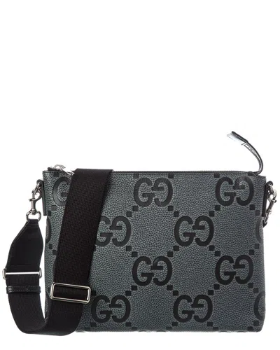 Gucci Medium Jumbo Gg Leather Messenger Bag In Pattern
