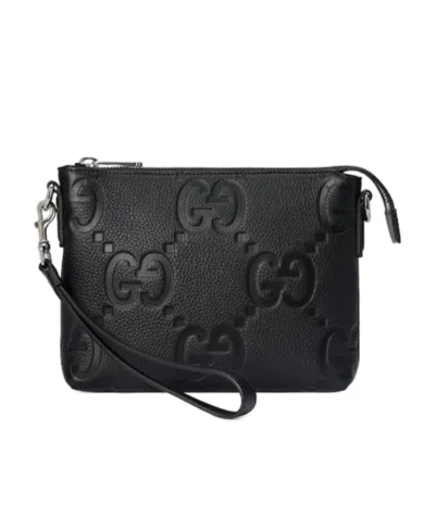 Gucci Medium Jumbo Gg Messenger Bag In Black