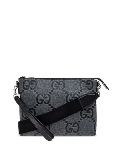 Gucci Medium Jumbo Gg Messenger Bag In Grey