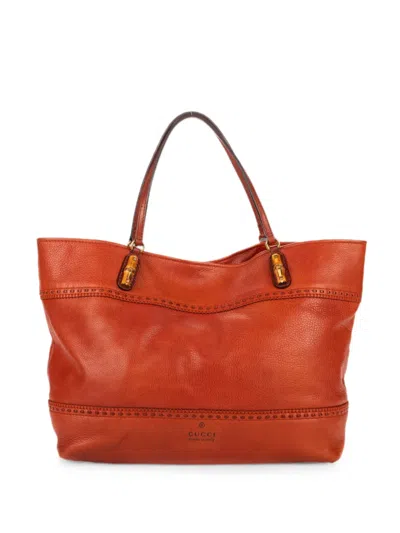 Pre-owned Gucci Medium Laidback Crafty Tote Bag In Orange
