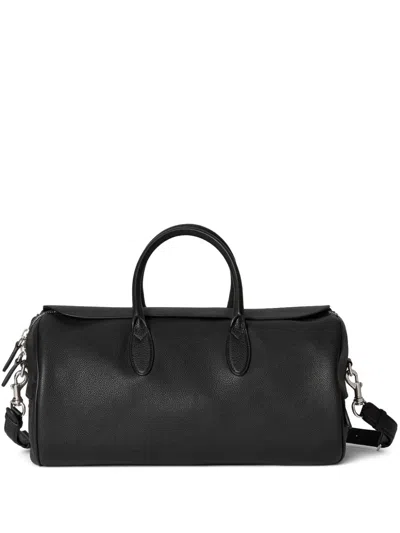 Gucci Medium Leather Holdall In Black