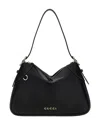 Gucci Leather Gg Emblem Structured Shoulder Bag In Black
