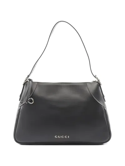 Pre-owned Gucci Medium Leather Shoulder Bag In Black