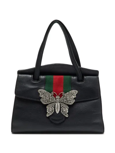 Pre-owned Gucci Medium Linea Totem Tote Bag In Black