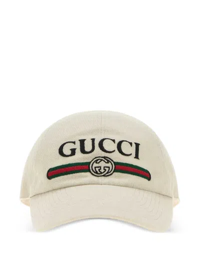 Gucci Medium Ofvon Hat In Neutral
