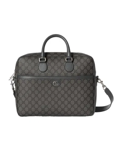 Gucci Medium Ophidia Gg Briefcase In Black