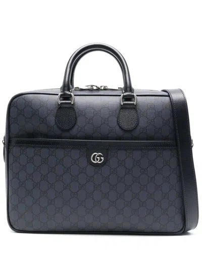 Gucci Medium Ophidia Gg Laptop Bag In Blue
