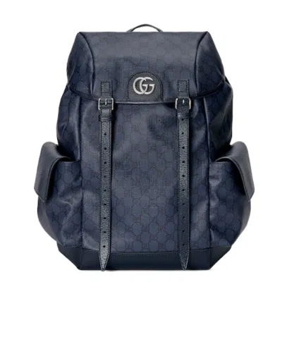 Gucci Medium Ophidia Gg Leather Backpack In Black