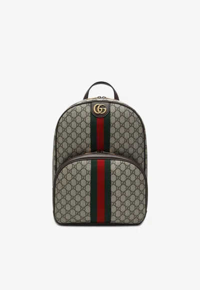 Gucci Medium Ophidia Gg Supreme Backpack In Sand