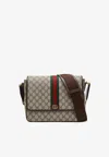 Gucci Medium Ophidia Gg Supreme Crossbody Bag In Sand