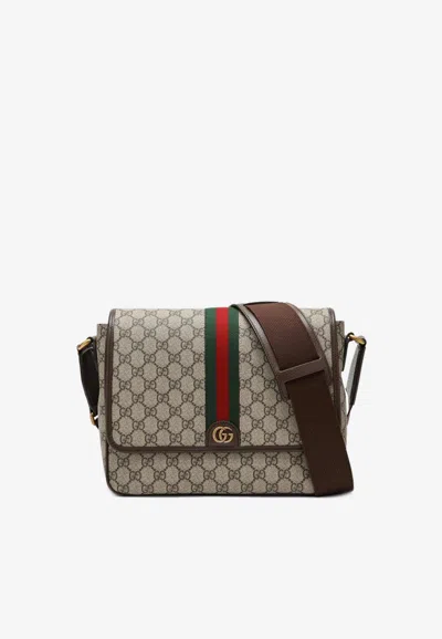 Gucci Medium Ophidia Gg Supreme Crossbody Bag In Sand