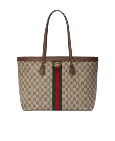 Gucci Medium Ophidia Gg Tote Bag In Nude