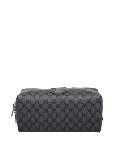 Gucci Medium Ophidia Interlocking Gg Pattern Washbag In Gray