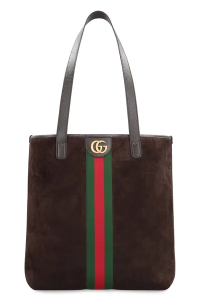 Gucci Medium Ophidia Shopping Bag In Brown