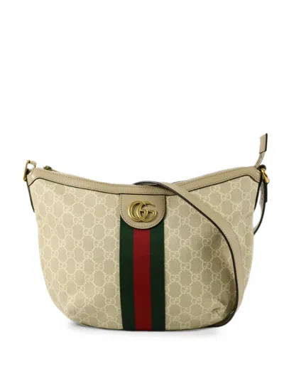 Pre-owned Gucci Medium Ophidia Shoulder Bag In White