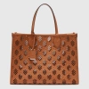 Gucci Medium Ophidia Tote Bag In Brown