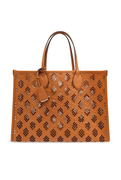 Gucci Medium Ophidia Tote Bag In Brown