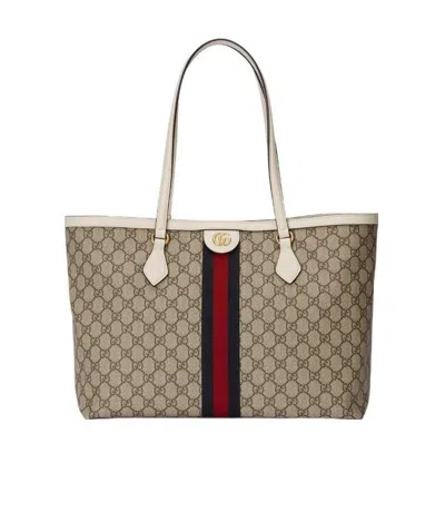 Gucci Medium Ophidia Tote In Nude