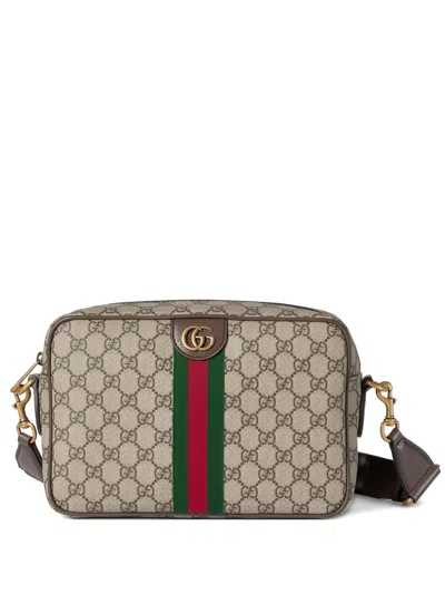 Gucci Medium Ophidia Web Cross Body Bag In Pink