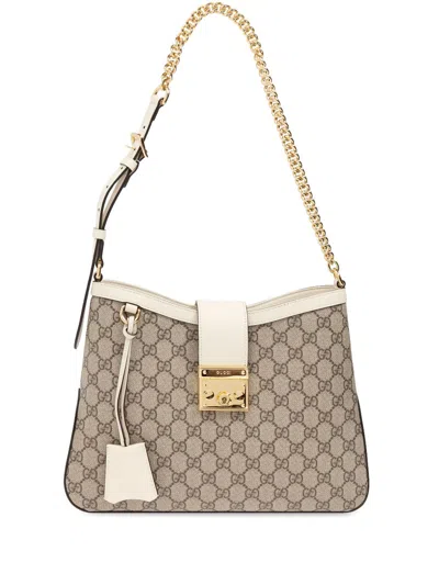 Gucci Medium Padlock Gg Shoulder Bag In Neutrals