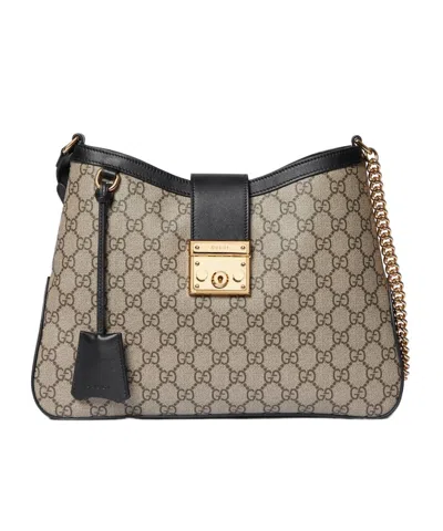 Gucci Medium Padlock Gg Shoulder Bag In Nude