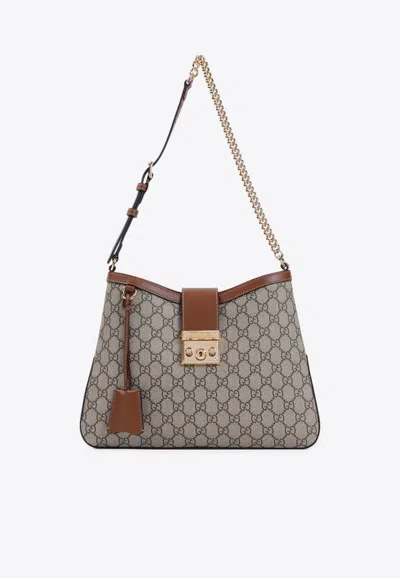 GUCCI MEDIUM PADLOCK GG SHOULDER BAG