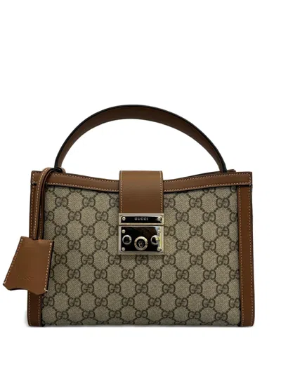 Gucci Medium Padlock Gg-supreme Tote Back In Multi