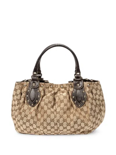 Pre-owned Gucci Medium Pelham Tote Bag In Neutrals