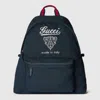 Gucci Medium Printed Canvas Backpack In Blue