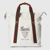 Gucci Medium Printed Canvas Bag With Web In White