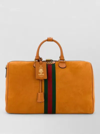 Gucci Medium Savoy Suede Travel Bag Stripe In Pattern