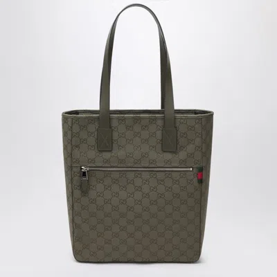 Gucci Medium Shopping Bag In Green Gg Fabric