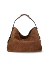 Gucci Medium Gg Suede Beatrix Shoulder Bag In Brown