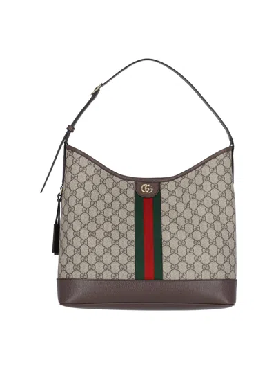 Gucci Medium Shoulder Bag "ophidia Gg" In Beige