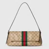 Gucci Medium Shoulder Bag With Web In Neutral